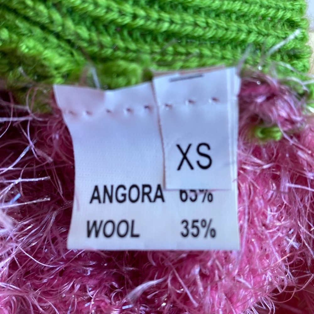 Dog Vipoochy Sweaters size XS pink green mix wool with angora light … - Picture 8 of 10